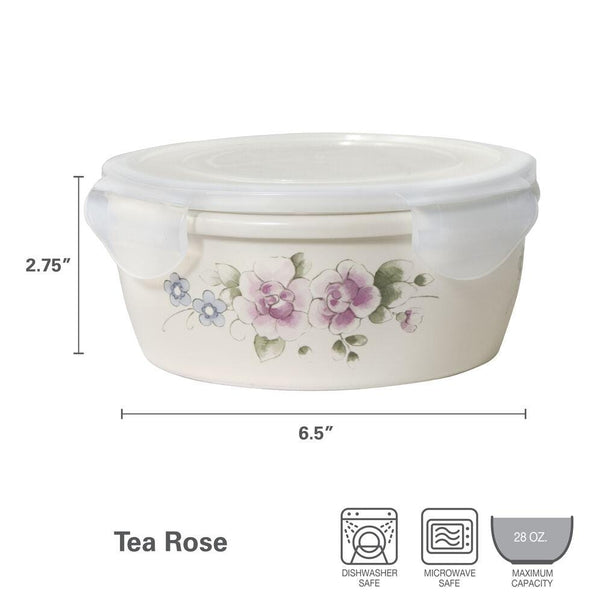 Tea Rose Storage Bowl With Lid - Image 3