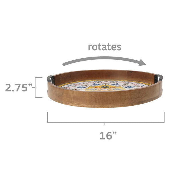 Tile Design Lazy Susan Serve Tray - Image 4