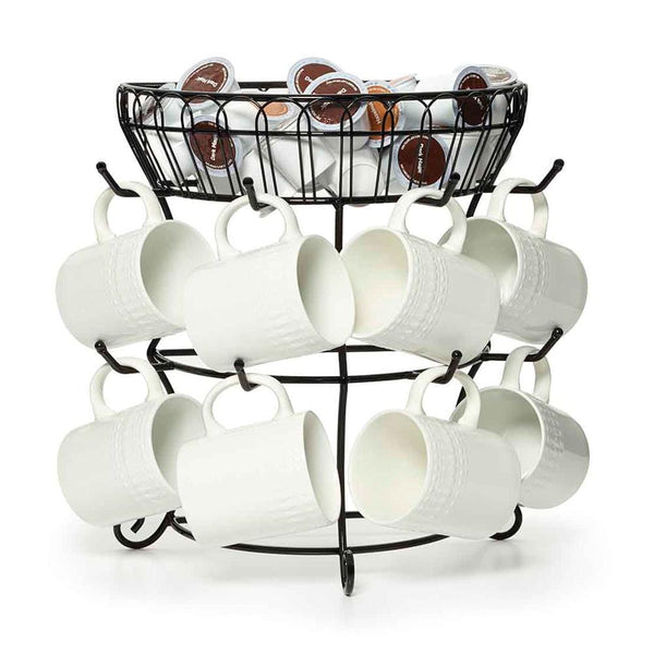 Countryside Mug Tree with Basket - Image 2