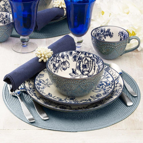 Gabriela Blue Set of 4 Dinner Plates - Image 3