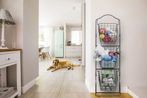 3 Tiered Standing Storage Rack with Market Baskets - Image 4