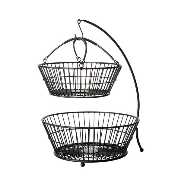 Tully 2 Tier Fruit Storage Basket with Banana Hook - Image 2